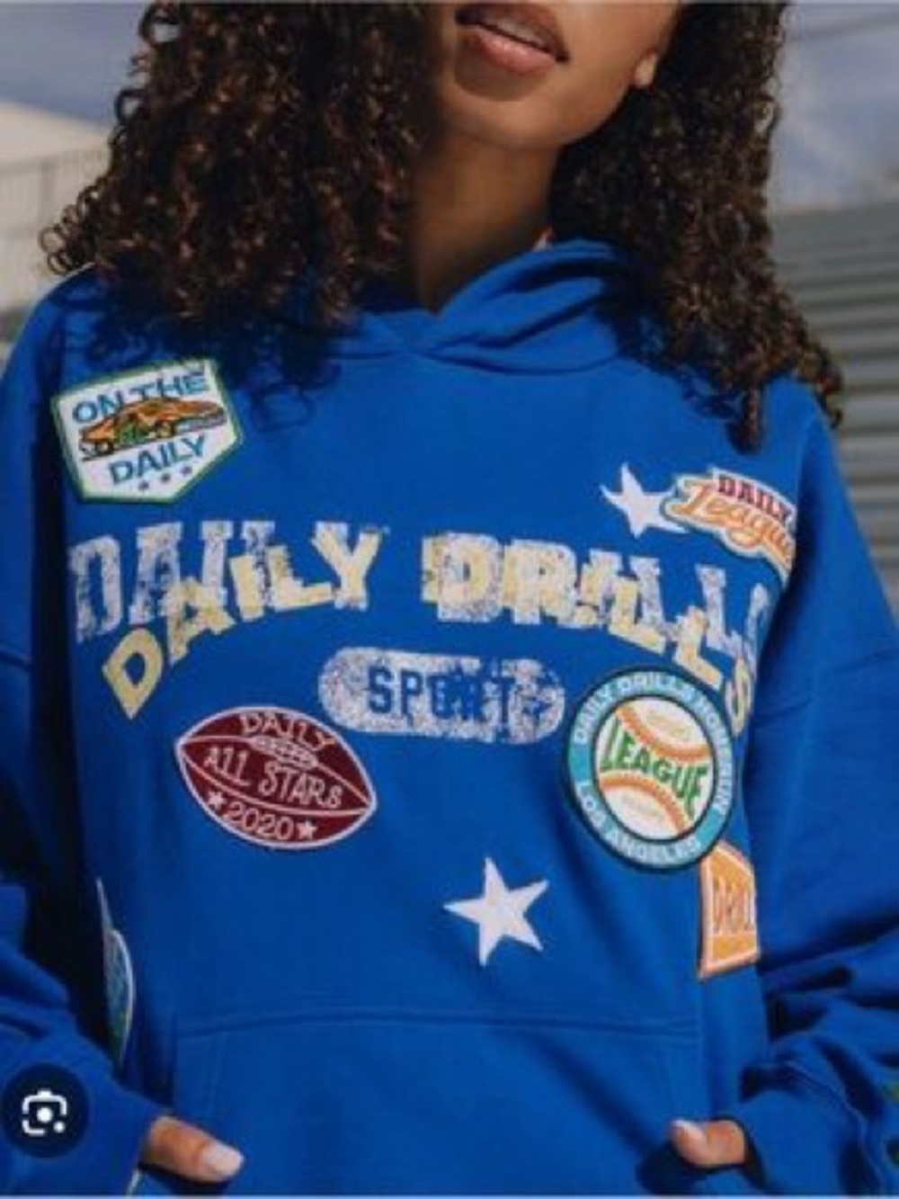 Daily Drills Blue all star patch Hoodie with Athletic Patches